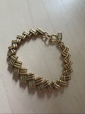 Gold Linked Tube Bracelet - 1928 Tag